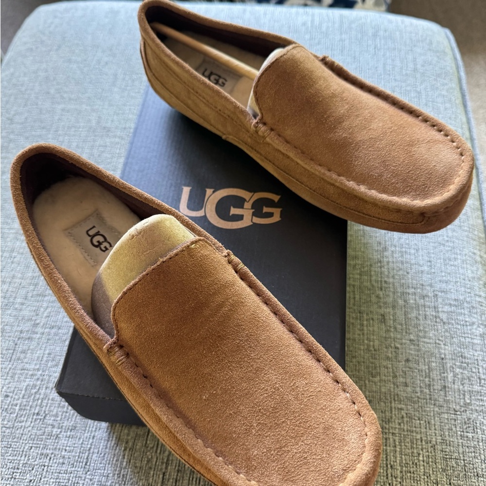 UGG Tan Slip-On Loafers with Moccasin Toe